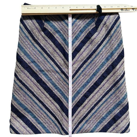 Vintage Purple Blue Tan Striped Tweed Skirt Suit Japanese 90s 6 Cynsia Command - Picture 5 of 16